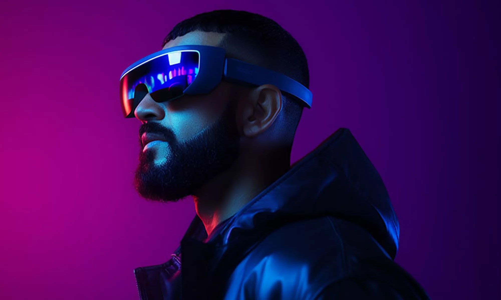 穿戴 VR 裝置的女孩