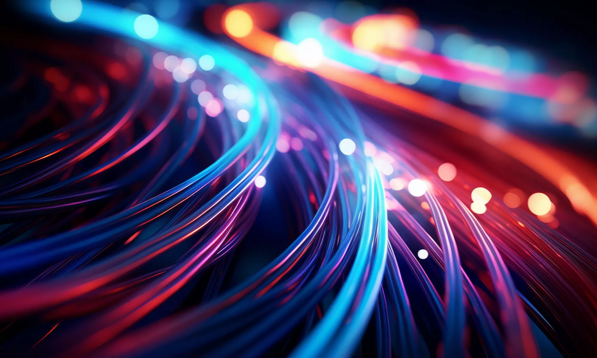 抽象的藍色和紅色燈光