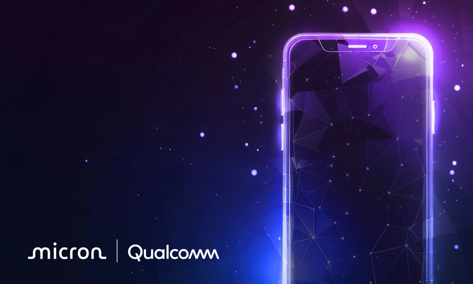 帶有紫色燈光的 AI 手機圖片