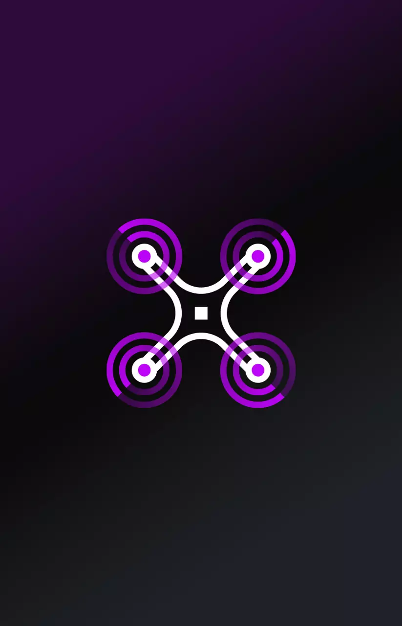 Purple and white geometric shape