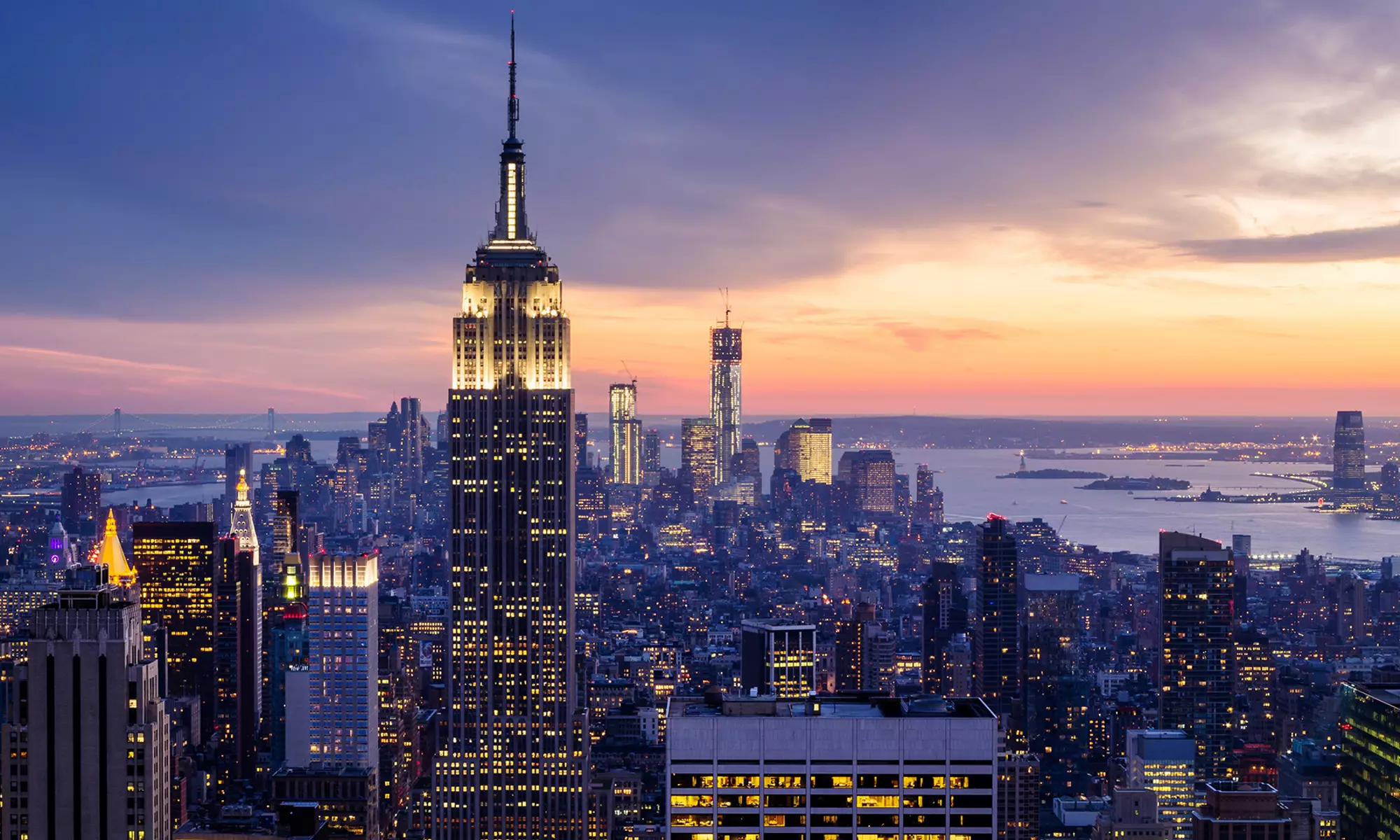 日落時分的紐約市