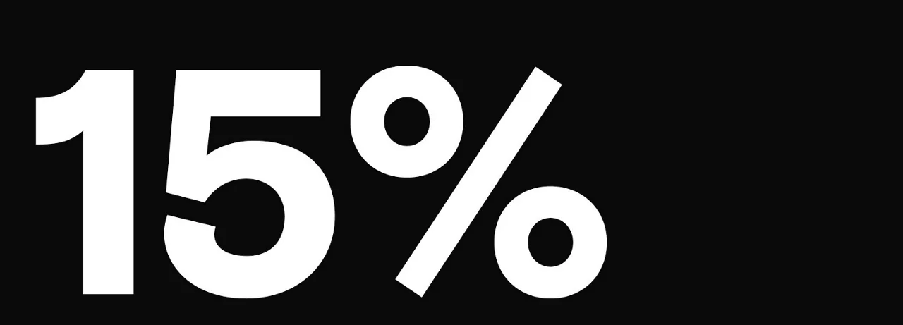 超過 15%