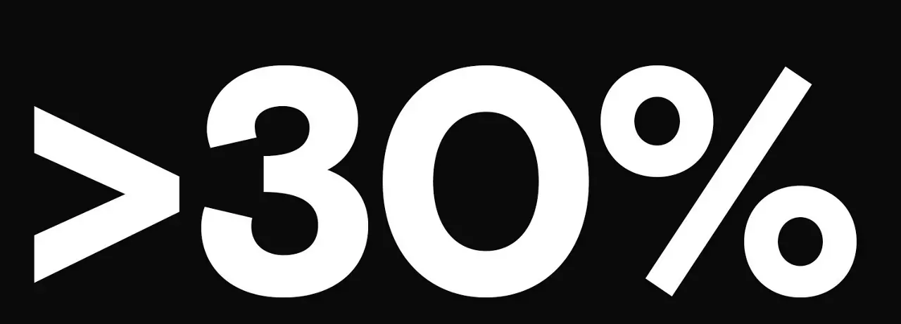超過 30%
