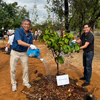 Micron Singapore workers doing community projects