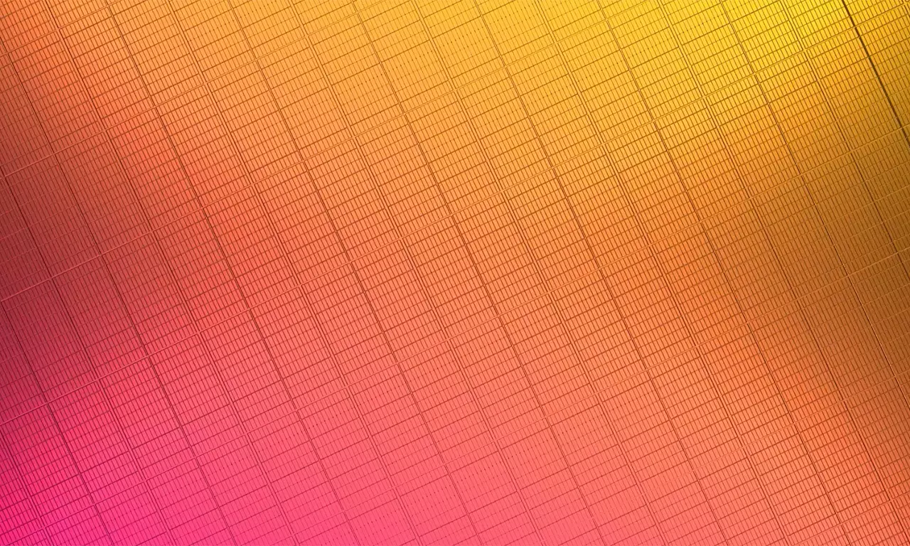 A close up of an orange and red wafer